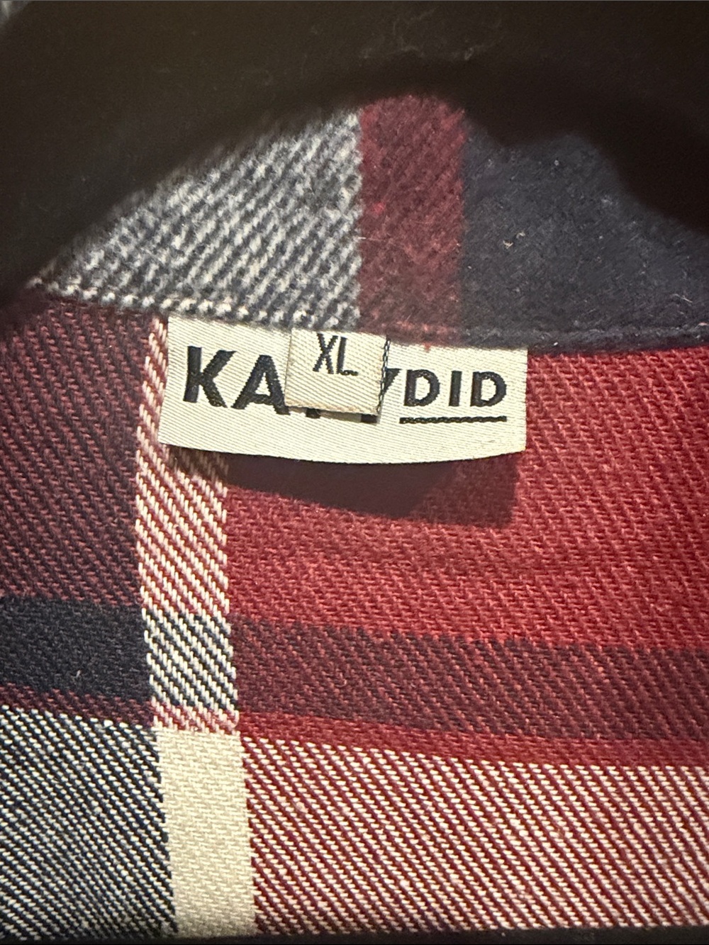 Katydid Red, Navy & White Plaid Button-Down Shirt Jacket/Dress with pockets - Picture 2 of 4